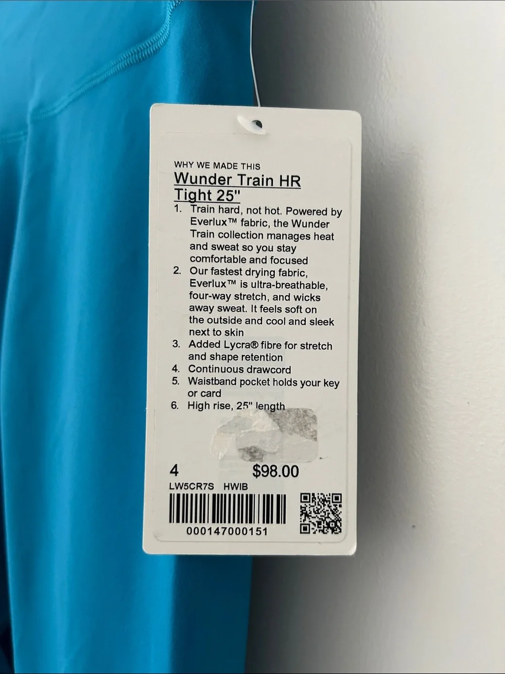 Lululemon Wunder Train HR Teal Active Leggings